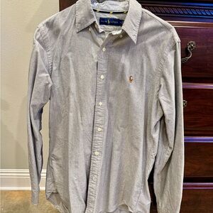 Ralph Lauren Light Gray Button-Down Oxford Shirt